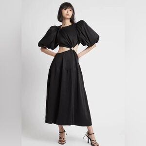 Aje Vanades Cut Out Ring Midi Dress in Black size AU 10, US 6